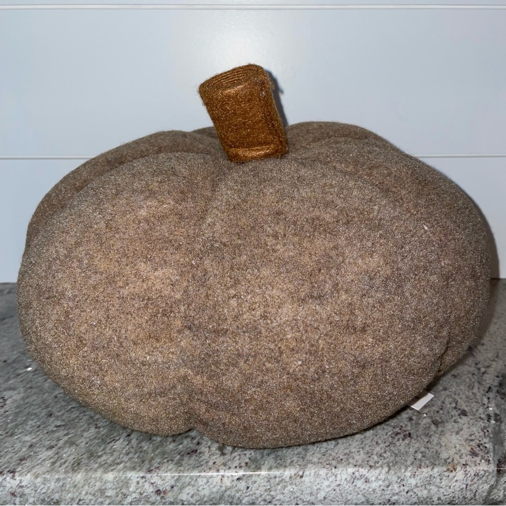 Light Brown Decorative Fabric Pumpkin